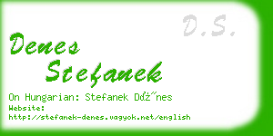 denes stefanek business card